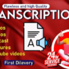 I will transcribe 60 minutes of audio or video in 24hrs